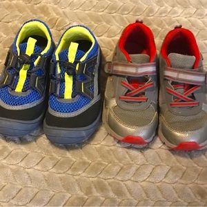 2 pair, little boys sneakers